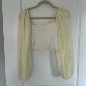Urban Outfitters Billow Sleeve Crop Top